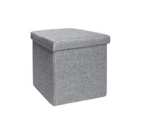 Pouf contenitore pieghevole tessuto grigio chiaro 38x38 cm Grigio - Chiaro