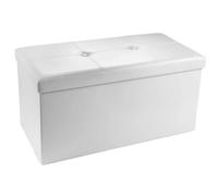 POUF CONTENITORE POGGIAPIEDI BAULE PANCA CASSAPANCA PVC ECOPELLE BIANCO 8040 cm
