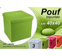 POUF CONTENITORE Portaoggetti Imbottito POGGIAPIEDI SGABELLO POUFF ECOPELLE 40cm