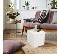 Pouf Contenitore Portaoggetti Quadrato Imbottito Eddy in Ecopelle mis38x38x38cm