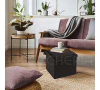 Pouf Contenitore Portaoggetti Quadrato Imbottito Eddy in Ecopelle mis38x38x38cm