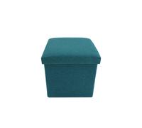 Pouf Contenitore Puff Cubo Pouf Dado Cotone Azzurro Richiudibile 30x30x30