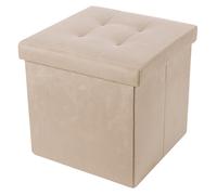 Pouf Contenitore Quadrato in Velluto 38x38 cm - Poggiapiedi imbottito