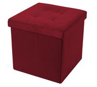 Pouf Contenitore Quadrato in Velluto 38x38 cm - Poggiapiedi imbottito
