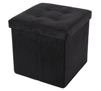 Pouf Contenitore Quadrato in Velluto 38x38 cm - Poggiapiedi imbottito