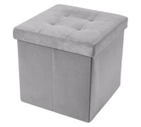 Pouf Contenitore Quadrato in Velluto 38x38 cm - Poggiapiedi imbottito