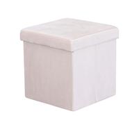 POUF CONTENITORE QUADRATO IN VELLUTO BEIGE