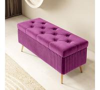 Pouf contenitore rettangolare, cassapanca contenitore da interno/camera da letto panca, sgabello contenitore in legno, panca contenitore ingresso, pouf contenitore con piedini, cassapanca legno ( Colo
