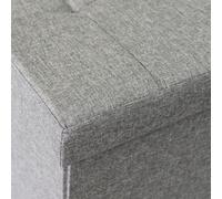 Pouf contenitore rettangolare in tessuto grigio con ampio spazio di stoccaggio ideale per salotto 76x38xH38 cm