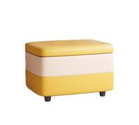 Pouf contenitore rettangolare, pouf in similpelle con coperchio rimovibile, pouf multifunzionali, panca da fine letto, sgabello poggiapiedi imbottito oversize per soggiorno e sala trucco(Brown)