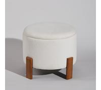 Pouf contenitore rotondo écru