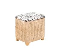 Pouf contenitore rotondo Pouf con contenitore Pouf quadrato fatto a mano Cesto portabiancheria Poggiapiedi Sgabello intrecciato a mano Poggiapiedi a coda di tifa con coperchi Sgabello B grande