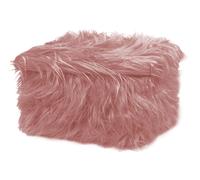 Pouf Contenitore Salotto/Camera Quadrato Con Pelo Modello Double Yeti In Tinta U