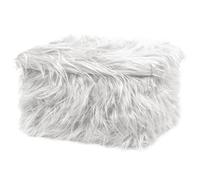 Pouf Contenitore Salotto/Camera Quadrato Con Pelo Modello Double Yeti In Tinta U