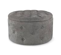 POUF CONTENITORE SCARPE ALTRO LEGNO TESSUTO IMBOTTITO CAMERA SALOTTO ERNESTINE