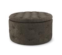 POUF CONTENITORE SCARPE ALTRO LEGNO TESSUTO IMBOTTITO CAMERA SALOTTO ERNESTINE