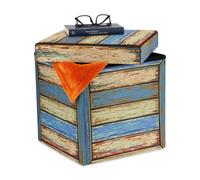 Pouf contenitore Sgabello pieghevole Cubo portaoggetti 100 kg Pouf vintage