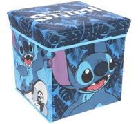 POUF CONTENITORE STITCH BLU DISNEY MULTIFUNZIONE PORTA OGGETTI PER SEDERSI 30 CM