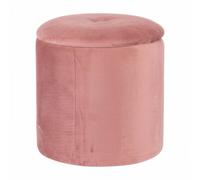 POUF CONTENITORE VELLUTO SGABELLO IMBOTTITO SALVASPAZIO SEDUTA ELEGANTE ROSA