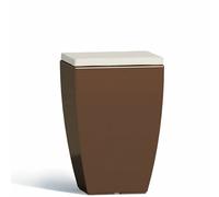 Pouf contenitori cuscino ecopelle bianco o grigio Sgabello contenitore marrone