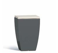 Pouf contenitori cuscino in ecopelle bianco o grigio Sgabello contenitore resina