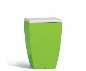Pouf contenitori cuscino in ecopelle bianco o grigio Sgabello contenitore verde
