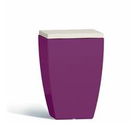 Pouf contenitori cuscino in ecopelle bianco o grigio Sgabello contenitore viola