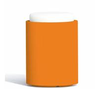 Pouf contenitori cuscino in ecopelle bianco Sgabello rotondo contenitore arancio