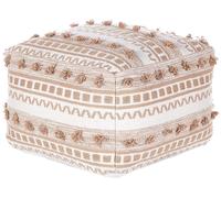 Pouf cotone beige 50 x 35 cm KARAW