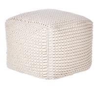 Pouf cotone beige chiaro 50 x 35 cm DAMAN