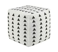 Pouf cotone bianco e nero 45 x 45 cm TARODI