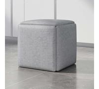 Pouf cubo 5 in 1 con ruote girevoli, poggiapiedi mobile e sedia impilabile in ecopelle per soggiorno e camera da letto (45,7 x 45,7 cm) soluzione versatile per mobili