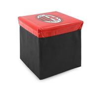 Pouf Cubo Contenitore Squadra Ac Milan Ufficiale Salva Spazio Box 31x31x33