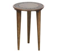 Pouf Cuscino Sgabello Legno Orientale 38cm Boho Vintage Soggiorno