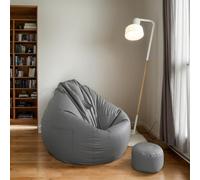 Pouf da esterno impermeabile, grande, rotondo, beige, morbido e confortevole, per sedie, non imbottito, senza fodera, ideale per soggiorno e camera da letto, 100 x 110 cm