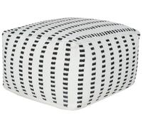Pouf da esterno tessuto bianco e nero 50 x 50 x 30 cm GAJAN