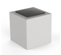 Pouf da Giardino 50x50 cm con Cuscino in Resina Arkema Iris Comfort Bianco