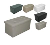 POUF DIVANO CONTENITORE PUFF PANCA BAULE CASSAPANCA ECOPELLE POGGIAPIEDI POLTRON