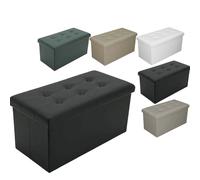POUF DIVANO CONTENITORE PUFF PANCA BAULE CASSAPANCA ECOPELLE POGGIAPIEDI POLTRON