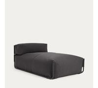 Pouf divano modulare longue outdoor Square grigio scuro e alluminio nero 165x101 cm