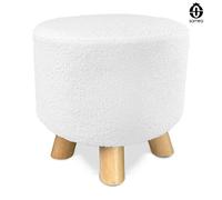SAMIRA Pouf divano, pouf poggiapiedi - Nemo (Bianco bouclè)
