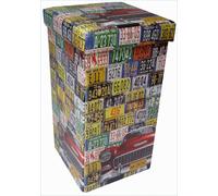 Pouf Ecopelle 32x32x60 Contenitore Pieghevole Poggiapiedi Sgabello per Shabby