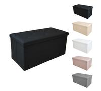 Pouf Ecopelle Baule Salvaspazio Trapuntato Bottoni Contenitore Imbottito