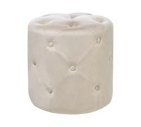Pouf elegante in velluto di colore beige Corolla