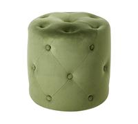 Pouf elegante in velluto di colore verde oliva Corolla