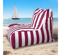 Pouf Galleggiante per Piscina Senza Riempitivo - Pouf Galleggiante per Piscina - Poltrona A Sacco Grande Comoda per Esterni E Interni - Pouf da Spiaggia A Righe per E, Red, Warning-Empty Cover