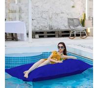 Pouf Galleggiante per Piscina Senza Riempitivo - Pouf Riutilizzabile per Il Nuoto - Pouf A Strisce per Esterni - Poltrona da Gioco in Acqua, Sea Blue, 140x180cm Empty Cover