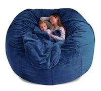 Pouf gigante a due posti in finta pelliccia, comodo sedile per il soggiorno e il relax