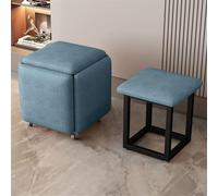 Pouf girevole 5 in 1 con rotelle girevoli, design impilabile, ideale per soggiorno e camera da letto, realizzato con panno tecnico per una maggiore durata e mobilità