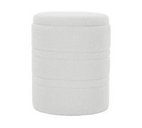 POUF HOMCOM HOMCOM IT838-645V00WT - contenitore rotondo in sherpa con coperchio reversibile